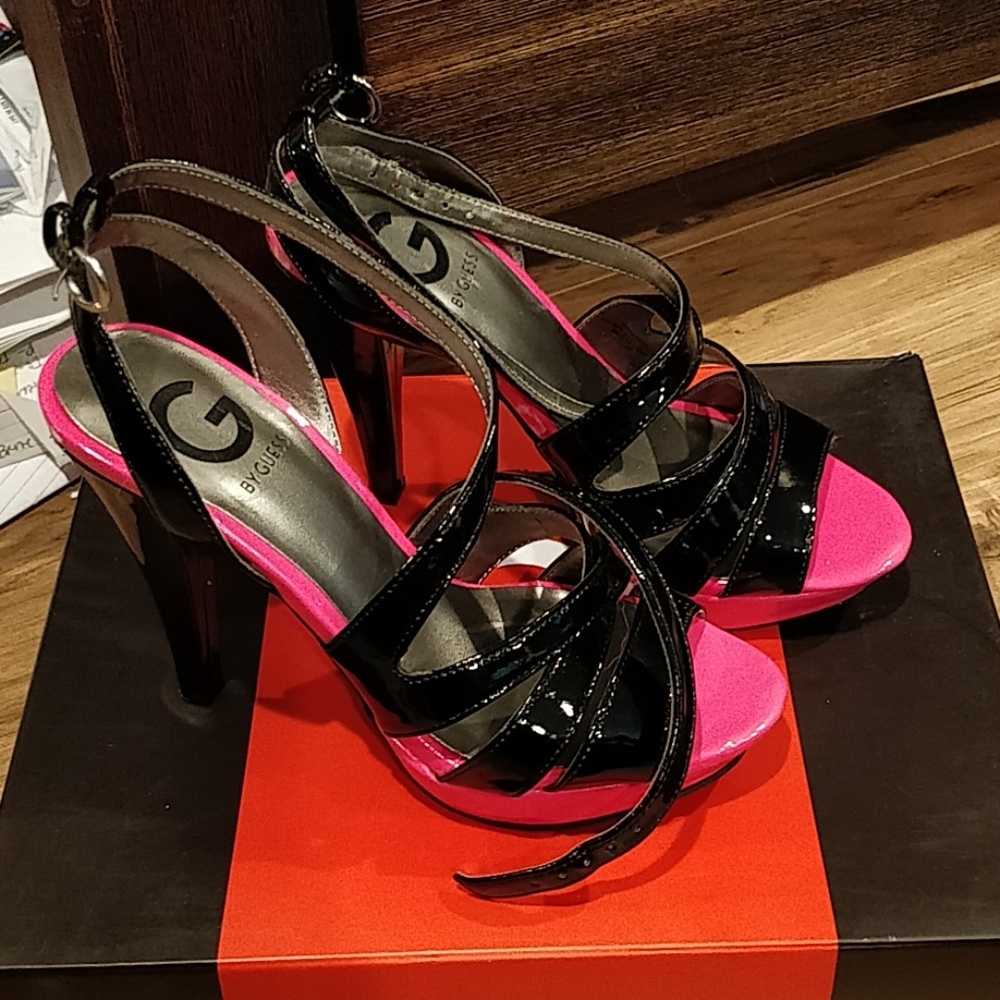 Black/Pink Patent Leather heels